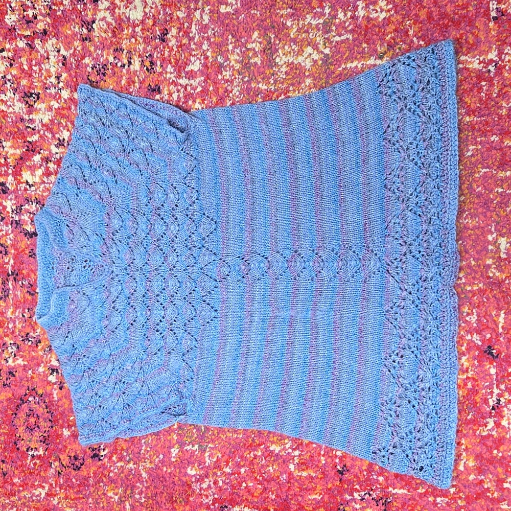 Handknit Whimsigoth Tunic Sweater Vest Wool Medieval Revival Pastel Purple 90s